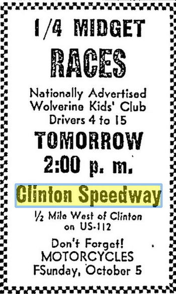 Clinton Race Track - Sept 1958